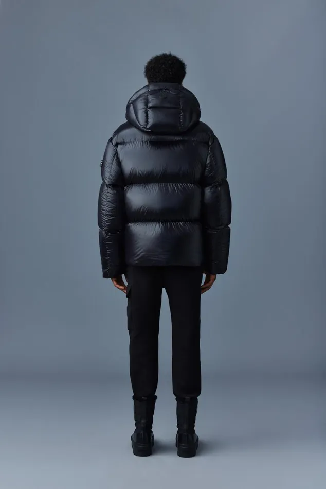 Puffer Men Mackage KENTZ Lustrous Down Jacket With Hood Black