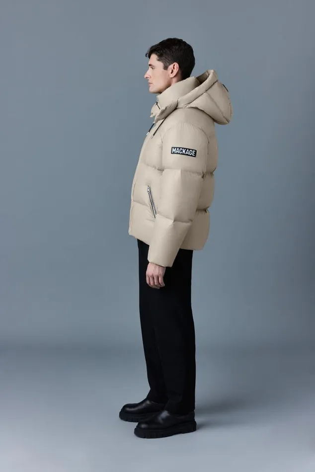 Puffer Men Mackage KENTZ Lustrous Down Jacket With Hood Black