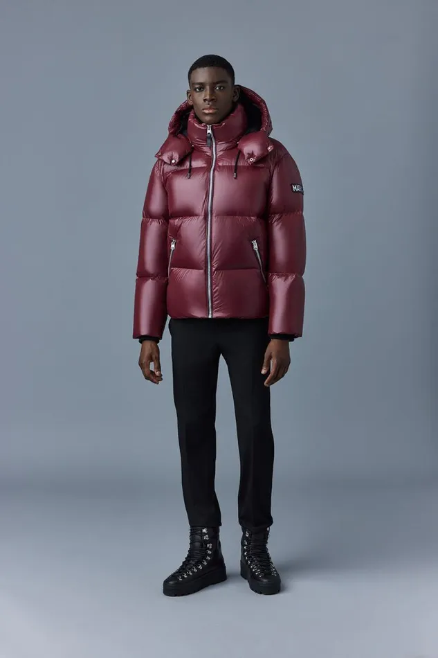 Puffer Men Mackage KENTZ Lustrous Down Jacket With Hood Black