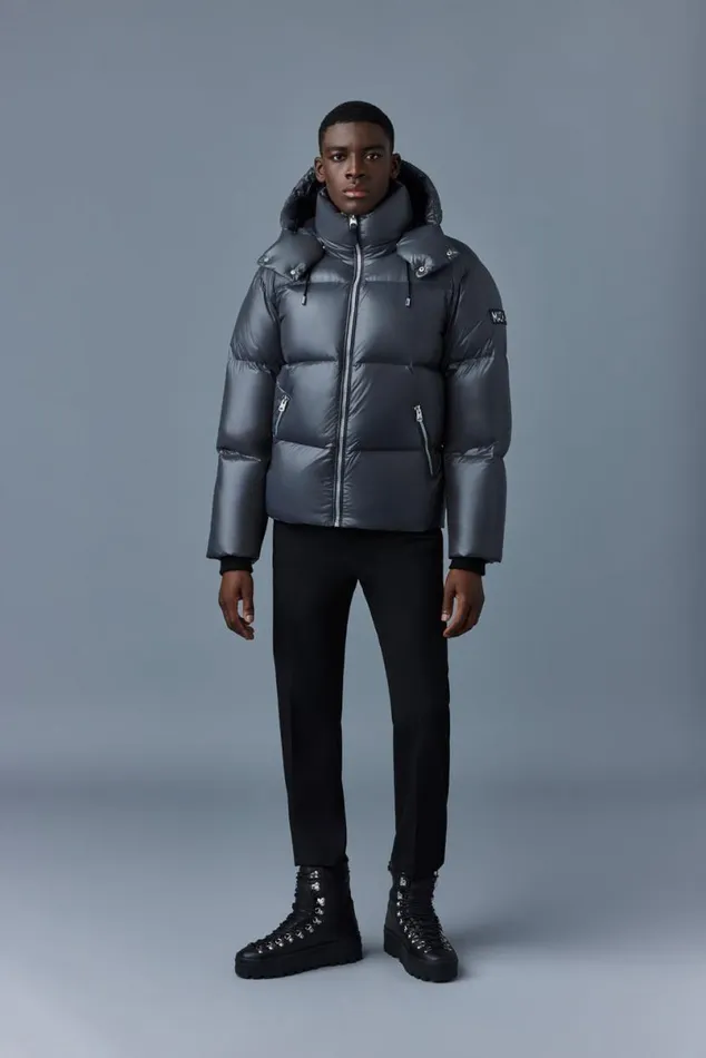 Puffer Men Mackage KENTZ Lustrous Down Jacket With Hood Black
