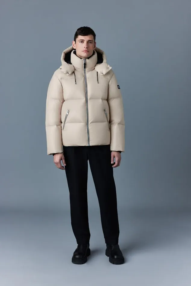 Puffer Men Mackage KENTZ Lustrous Down Jacket With Hood Black
