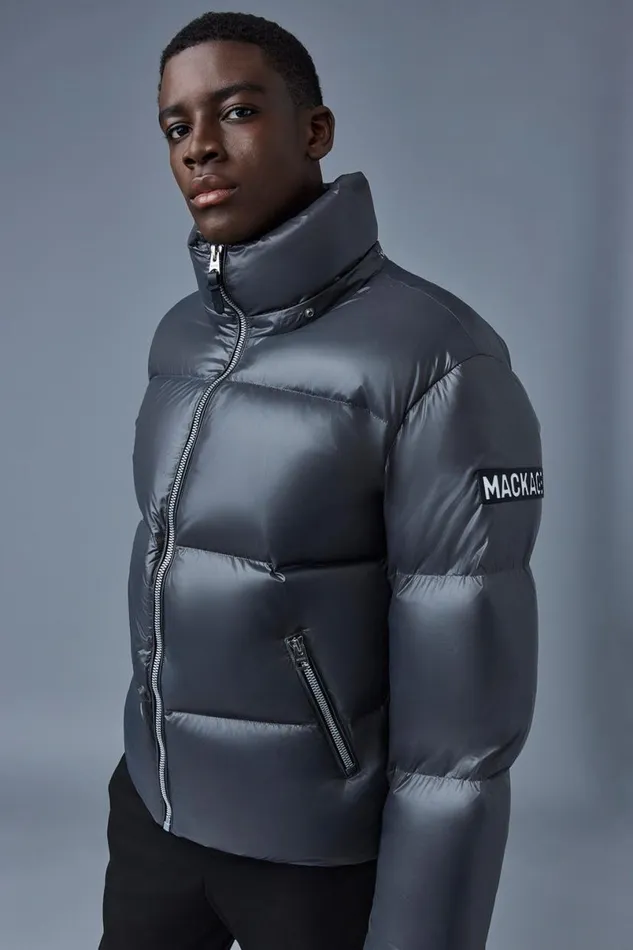 Puffer Men Mackage KENTZ Lustrous Down Jacket With Hood Black