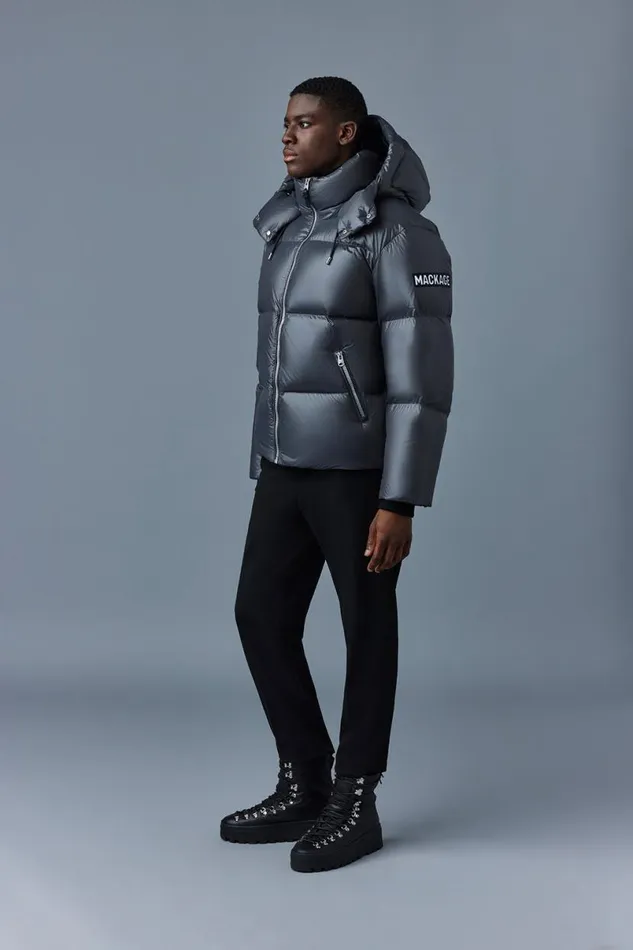 Puffer Men Mackage KENTZ Lustrous Down Jacket With Hood Black