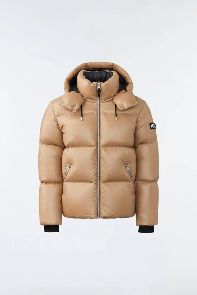 Puffer Men Mackage KENTZ Lustrous Down Jacket With Hood Black