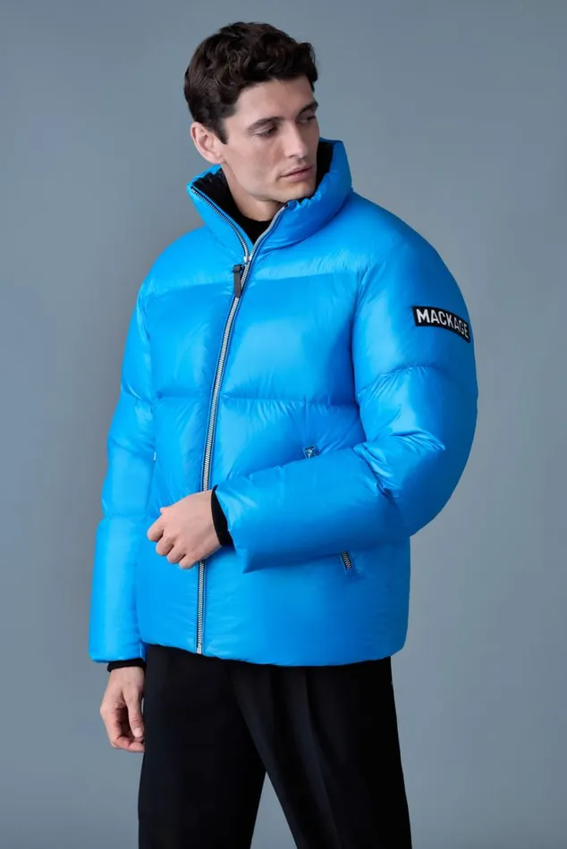 Puffer Men Mackage KENTZ Lustrous Down Jacket With Hood Black