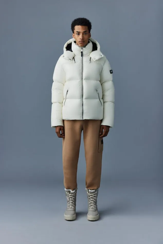 Puffer Men Mackage KENTZ Lustrous Down Jacket With Hood Black