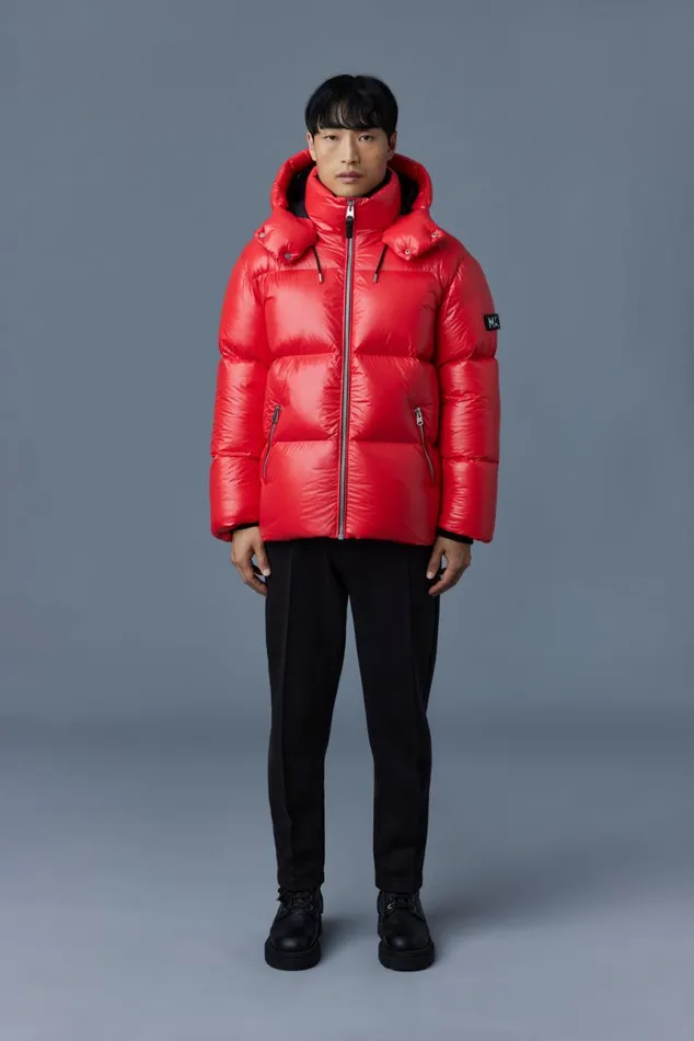 Puffer Men Mackage KENTZ Lustrous Down Jacket With Hood Black