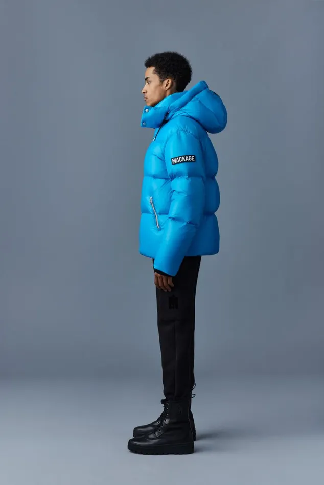 Puffer Men Mackage KENTZ Lustrous Down Jacket With Hood Black