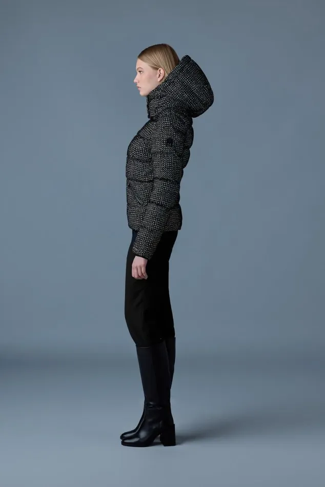 Puffers Women Mackage MADALYNFLP Flocked Medium Down Jacket Blackwhite Puffers Women Mackage MADALYNFLP Flocked Medium Down Jacket Blackwhite