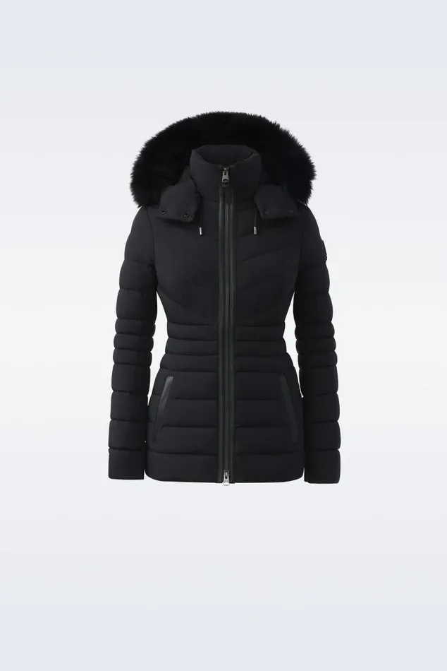 Puffers Women Mackage PATSY Agile 360 Down Jacket With Blue Fox Fur Cream Puffers Women Mackage PATSY Agile 360 Down Jacket With Blue Fox Fur Cream