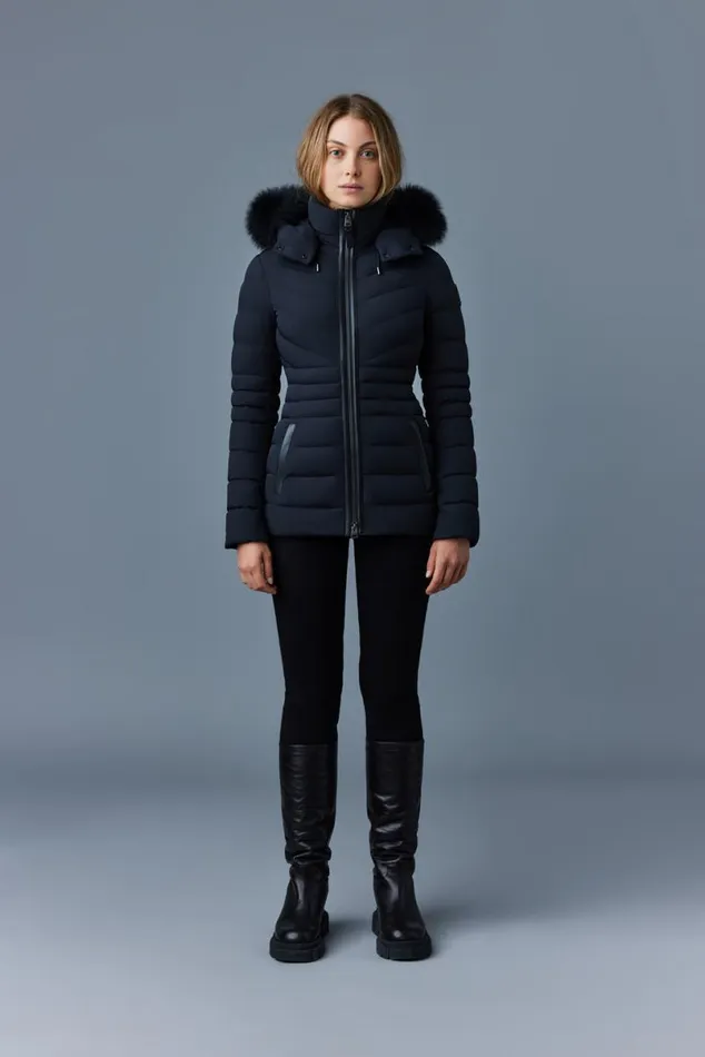 Puffers Women Mackage PATSY Agile 360 Down Jacket With Blue Fox Fur Cream Puffers Women Mackage PATSY Agile 360 Down Jacket With Blue Fox Fur Cream