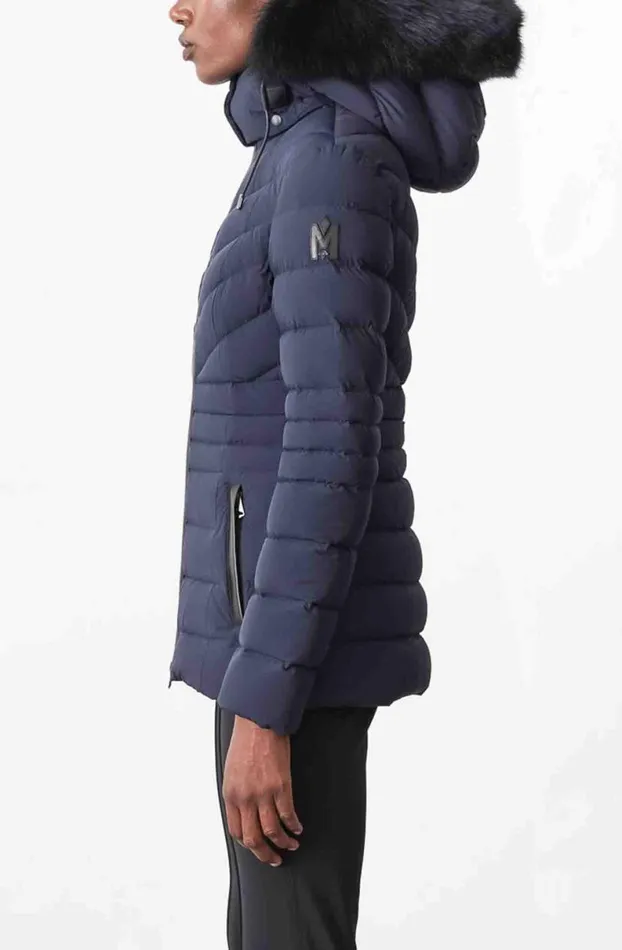 Puffers Women Mackage PATSY Agile 360 Down Jacket With Blue Fox Fur Cream Puffers Women Mackage PATSY Agile 360 Down Jacket With Blue Fox Fur Cream