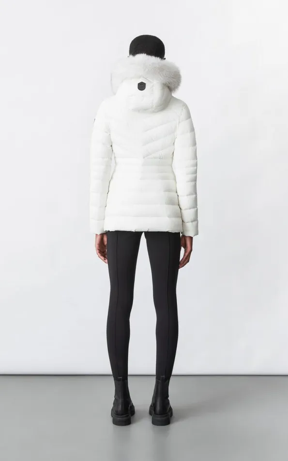 Puffers Women Mackage PATSY Agile 360 Down Jacket With Blue Fox Fur Cream Puffers Women Mackage PATSY Agile 360 Down Jacket With Blue Fox Fur Cream