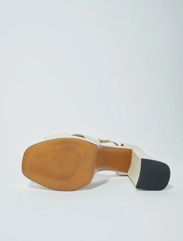 Pumps and Sandals Women Maje Leather Platform Sandals Ecru Pumps and Sandals Women Maje Leather Platform Sandals Ecru