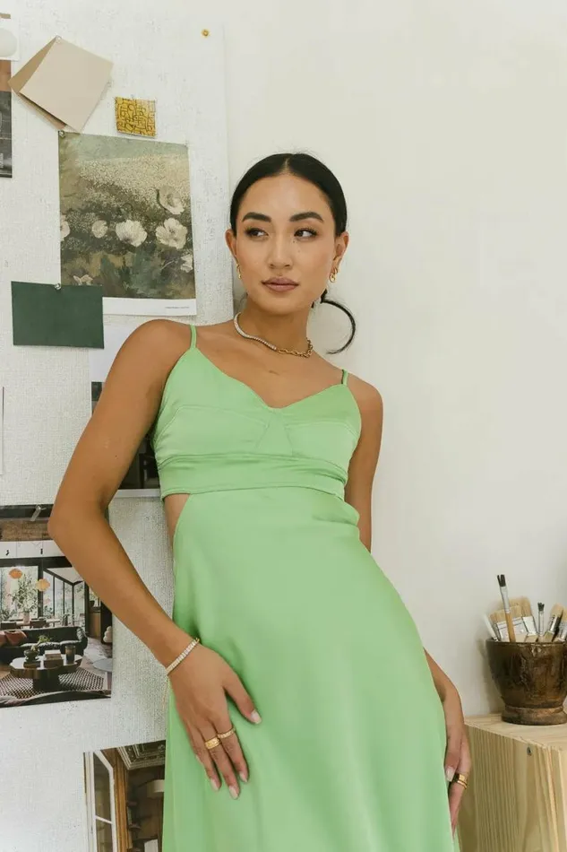 Ramona Cut Out Dress In Green Green Women Bohme Dresses