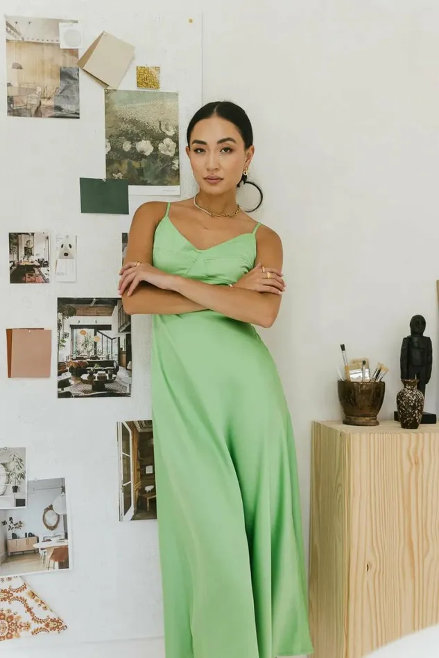 Ramona Cut Out Dress In Green Green Women Bohme Dresses