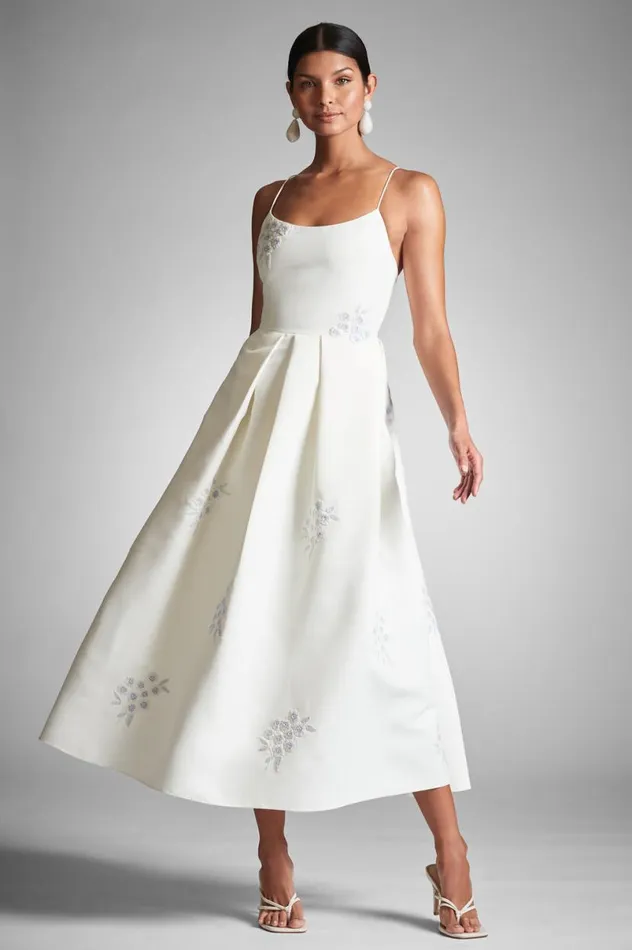 Reception Women Sachin and Babi Audra Dress 8211 IvoryEmbroidered Floral