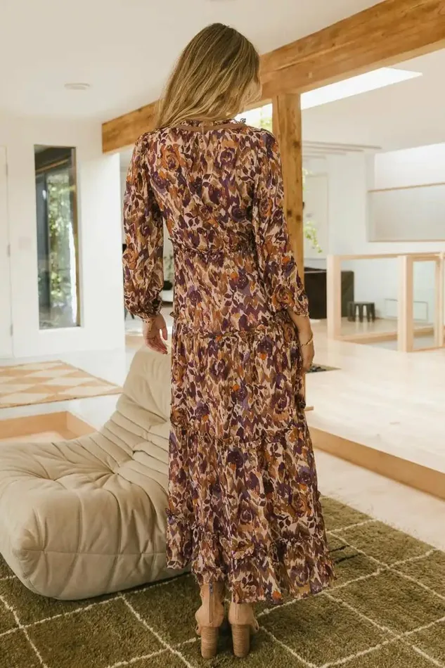 Regina Printed Dress In Purple Purple Women Bohme Dresses