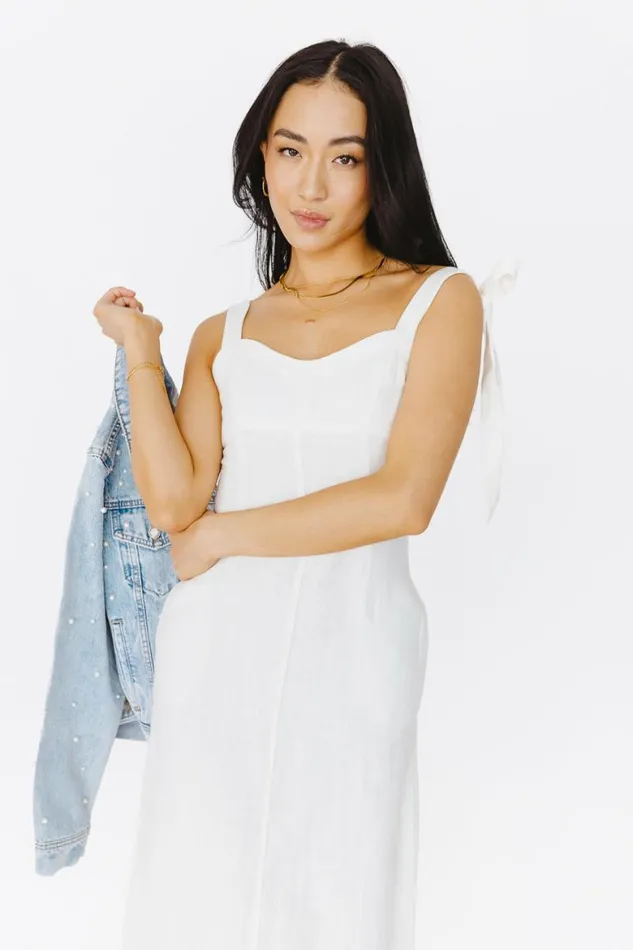 Remi Midi Dress In White 8211 FINAL SALE White Women Bohme Dresses