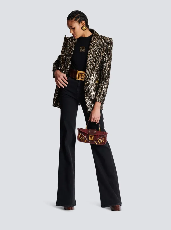 Retro PB Tshirt Black Women Balmain TShirts