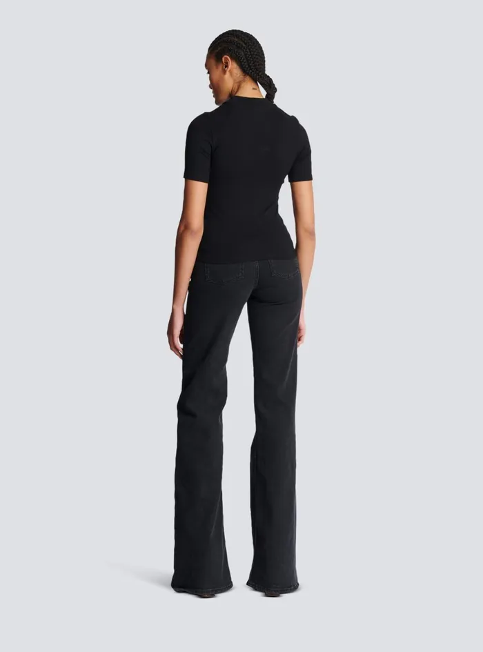 Retro PB Tshirt Black Women Balmain TShirts