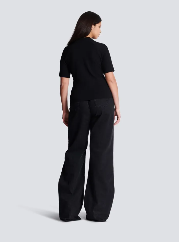 Retro PB Tshirt Black Women Balmain TShirts