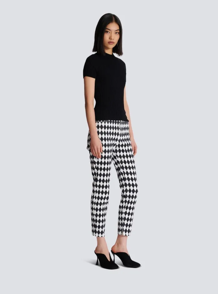 Ribbed Knit Top Black Women Balmain Tops And Shirts
