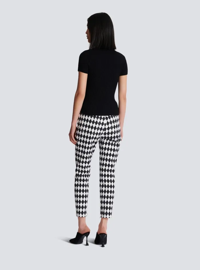 Ribbed Knit Top Black Women Balmain Tops And Shirts