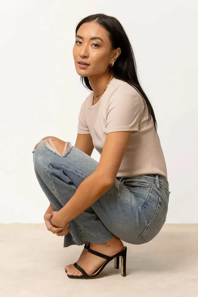 Rickie Top In Taupe 8211 FINAL SALE Taupe Women Bohme Tees and Tanks