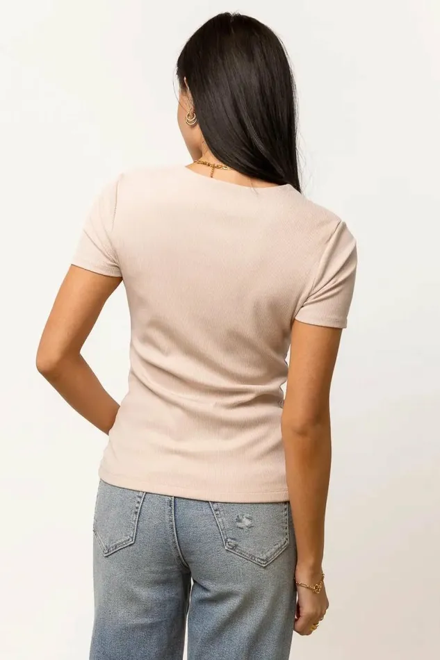 Rickie Top In Taupe 8211 FINAL SALE Taupe Women Bohme Tees and Tanks