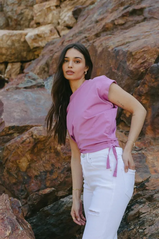 Rowen Top In Purple Purple Women Bohme Tops