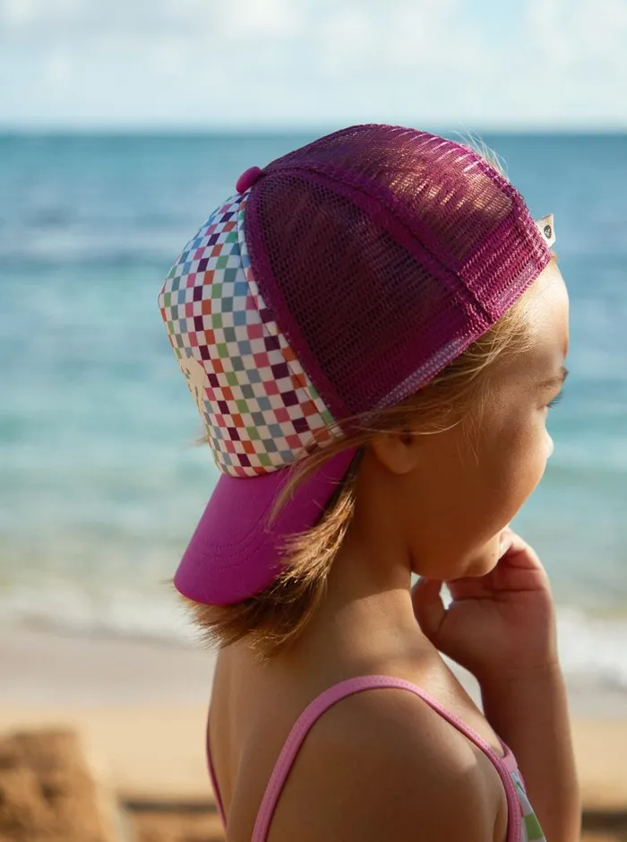 Roxy Accessories Girl039s 27 Sweet Emotions Trucker Hat Bright White Check Check 8211 Kids