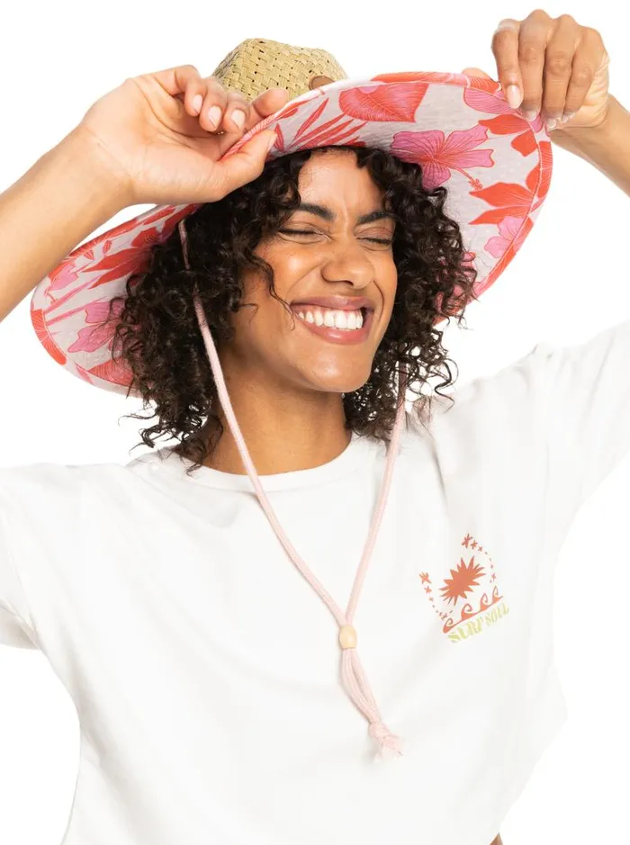 Roxy Beanies Pina To My Colada Printed Sun Hat Pale Dogwood Lhibiscus 8211 Women