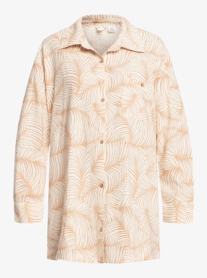 Roxy Cover Ups Easy Relax Shirt Dress Toast S Palm Tree 8211 Women Roxy Cover Ups Easy Relax Shirt Dress Toast S Palm Tree 8211 Women