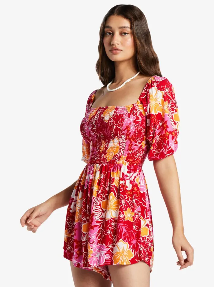 Roxy Jumpsuits and Rompers Barefoot Babe Romper Hilo Hibiscus 8211 Women Roxy Jumpsuits and Rompers Barefoot Babe Romper Hilo Hibiscus 8211 Women