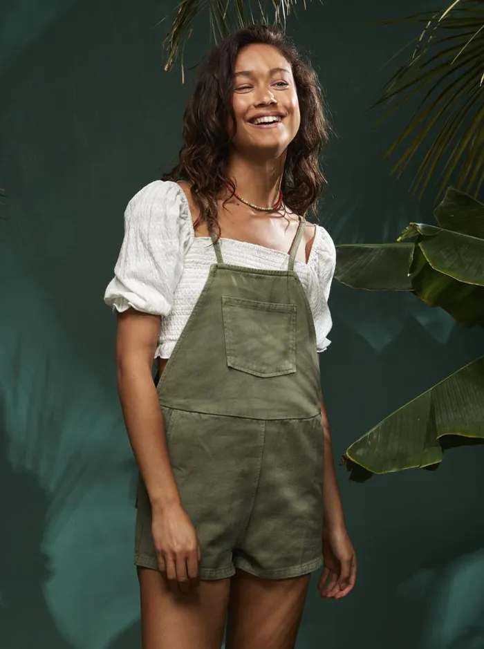 Roxy Jumpsuits and Rompers Fresh Romper Deep Lichen Green 8211 Women Roxy Jumpsuits and Rompers Fresh Romper Deep Lichen Green 8211 Women