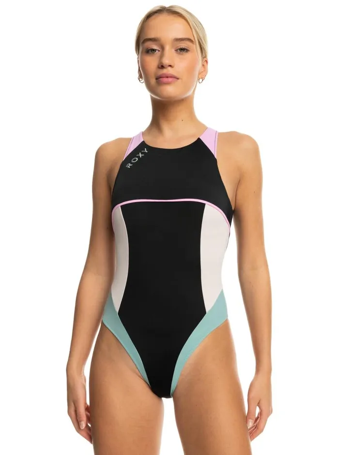 Roxy One Pieces Roxy Active Tech OnePiece Swimsuit Anthracite 8211 Women Roxy One Pieces Roxy Active Tech OnePiece Swimsuit Anthracite 8211 Women
