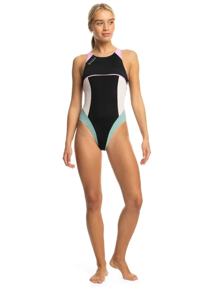Roxy One Pieces Roxy Active Tech OnePiece Swimsuit Anthracite 8211 Women Roxy One Pieces Roxy Active Tech OnePiece Swimsuit Anthracite 8211 Women
