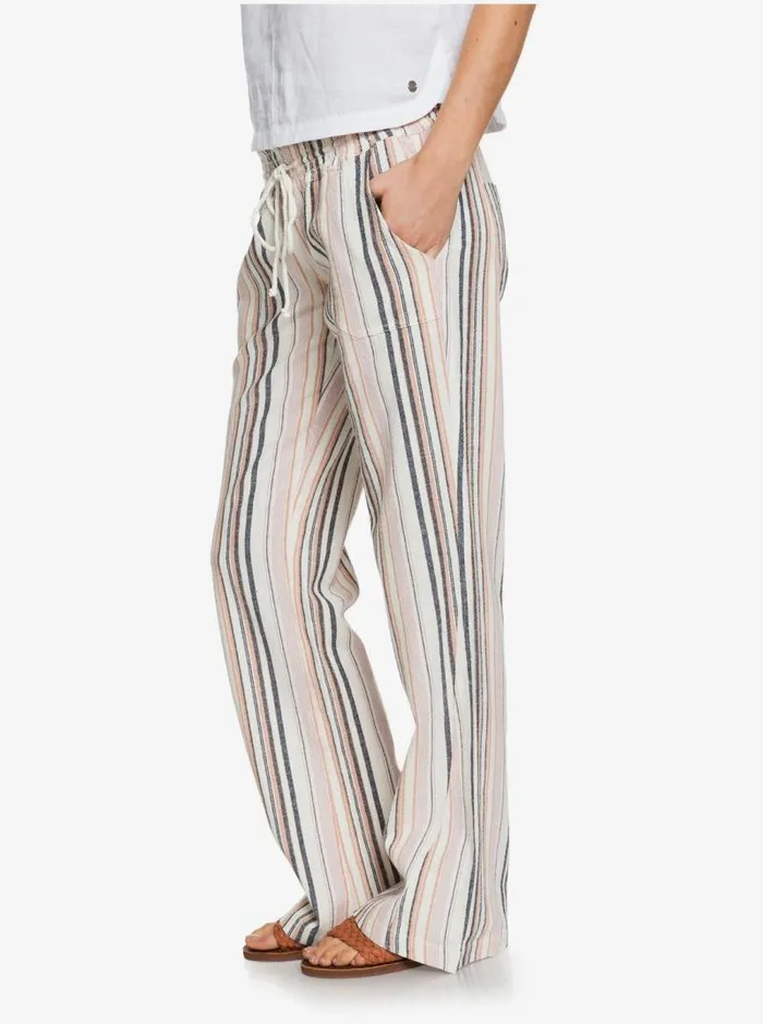 Roxy Pants and Jeans Oceanside Flared Pants Mood Indigo Beachside Stripe 8211 Women Roxy Pants and Jeans Oceanside Flared Pants Mood Indigo Beachside Stripe 8211 Women