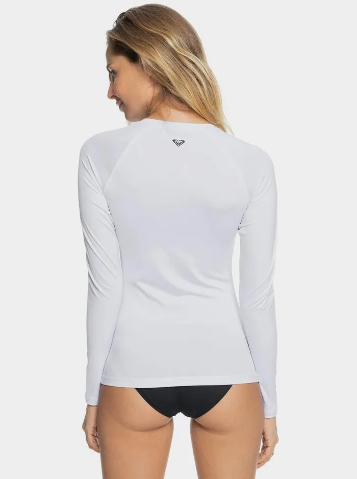 Roxy Rashguards Essentials UPF 50 Long Sleeve Front Zip Rashguard Bright White 8211 Women Roxy Rashguards Essentials UPF 50 Long Sleeve Front Zip Rashguard Bright White 8211 Women