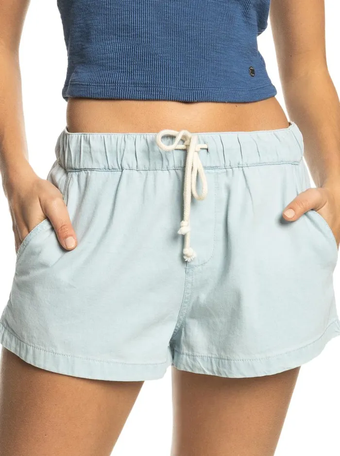 Roxy Shorts Go To The Beach Denim Shorts Bleached Blue 8211 Women