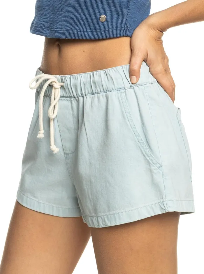 Roxy Shorts Go To The Beach Denim Shorts Bleached Blue 8211 Women Roxy Shorts Go To The Beach Denim Shorts Bleached Blue 8211 Women