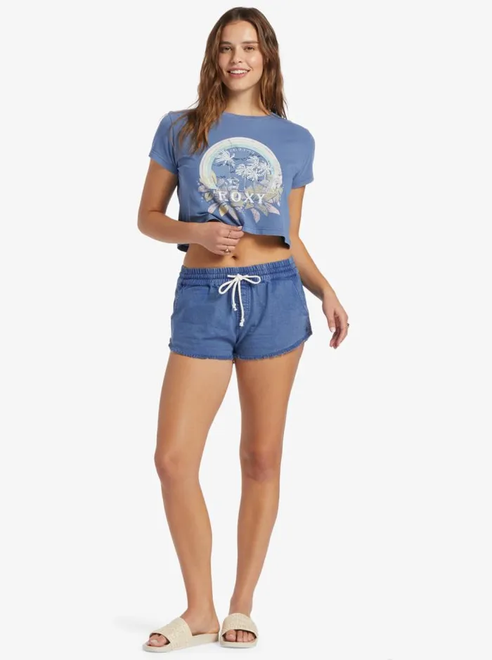 Roxy Shorts Scenic Route Elastic Shorts Bijou Blue 8211 Women Roxy Shorts Scenic Route Elastic Shorts Bijou Blue 8211 Women