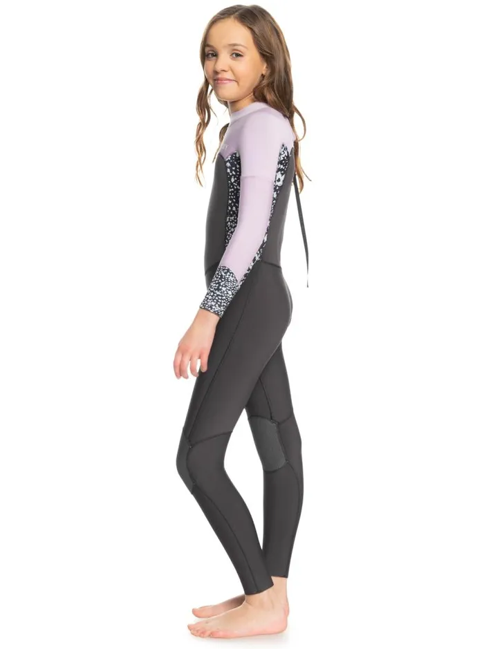 Roxy Surf Girl039s 816 43mmSwell Series Back Zip Wetsuit Jetorchid Bouquet 8211 Kids Roxy Surf Girl039s 816 43mmSwell Series Back Zip Wetsuit Jetorchid Bouquet 8211 Kids