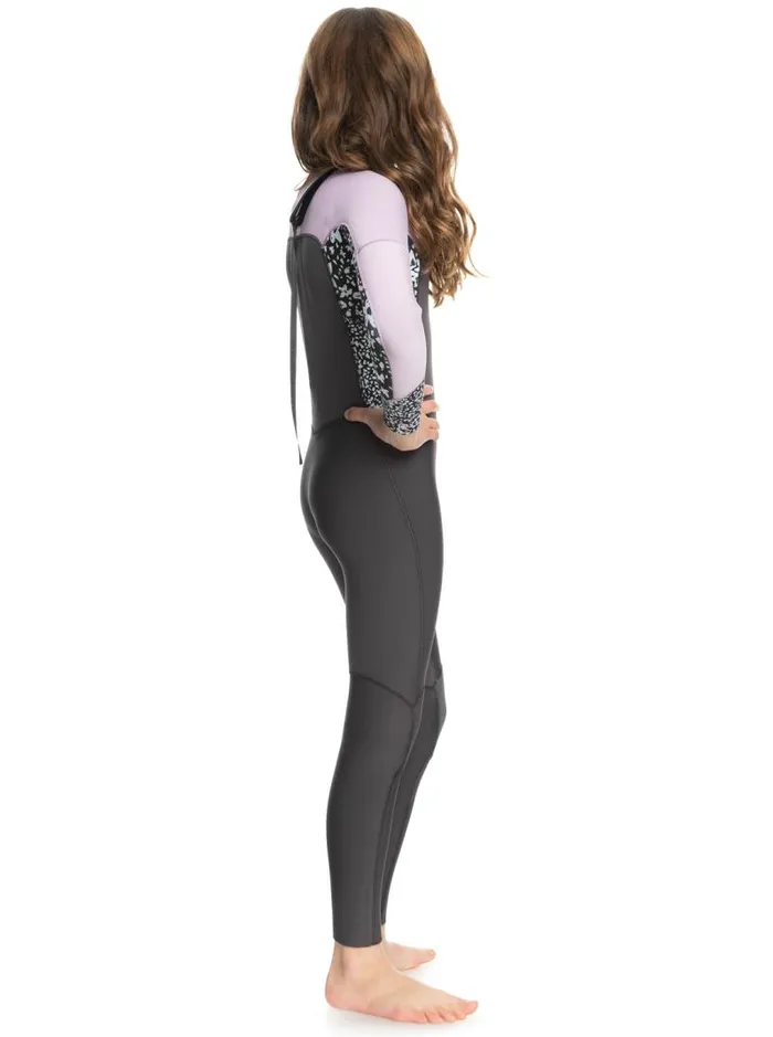 Roxy Surf Girl039s 816 43mmSwell Series Back Zip Wetsuit Jetorchid Bouquet 8211 Kids Roxy Surf Girl039s 816 43mmSwell Series Back Zip Wetsuit Jetorchid Bouquet 8211 Kids