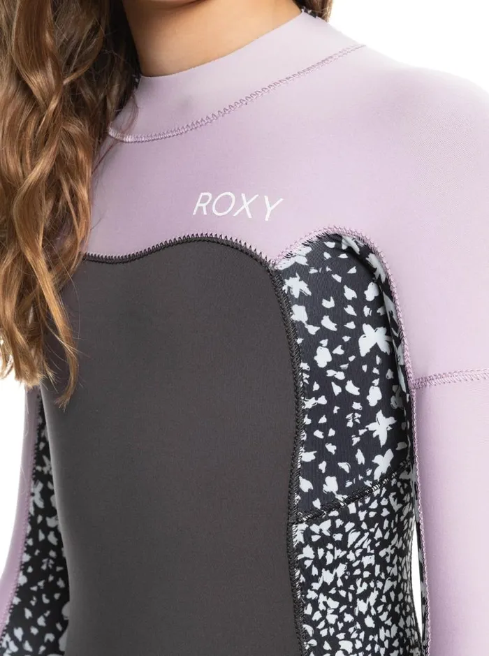 Roxy Surf Girl039s 816 43mmSwell Series Back Zip Wetsuit Jetorchid Bouquet 8211 Kids Roxy Surf Girl039s 816 43mmSwell Series Back Zip Wetsuit Jetorchid Bouquet 8211 Kids