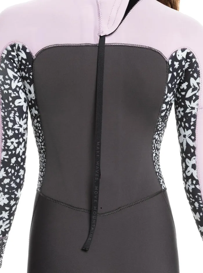Roxy Surf Girl039s 816 43mmSwell Series Back Zip Wetsuit Jetorchid Bouquet 8211 Kids Roxy Surf Girl039s 816 43mmSwell Series Back Zip Wetsuit Jetorchid Bouquet 8211 Kids