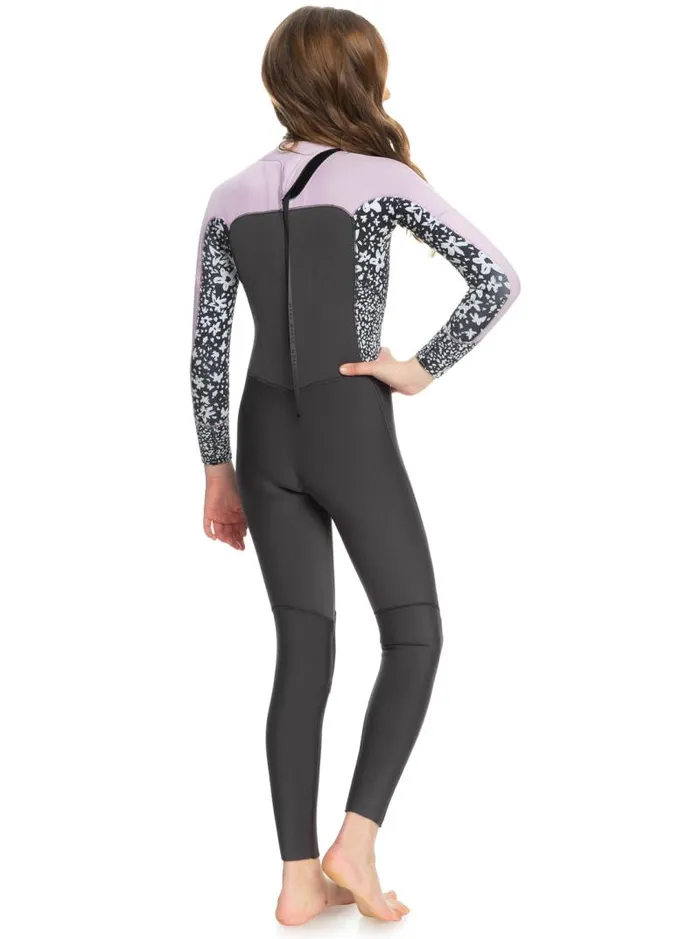 Roxy Surf Girl039s 816 43mmSwell Series Back Zip Wetsuit Jetorchid Bouquet 8211 Kids Roxy Surf Girl039s 816 43mmSwell Series Back Zip Wetsuit Jetorchid Bouquet 8211 Kids