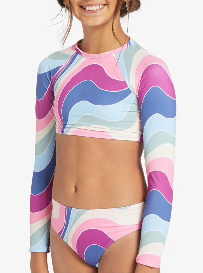 Roxy Surf Girls039 716 Vacation Memories Cropped LongSleeve Rashguard Set Vivid Viola Cruz 8211 Kids Roxy Surf Girls039 716 Vacation Memories Cropped LongSleeve Rashguard Set Vivid Viola Cruz 8211 Kids