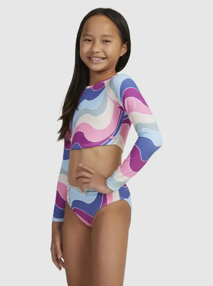Roxy Surf Girls039 716 Vacation Memories Cropped LongSleeve Rashguard Set Vivid Viola Cruz 8211 Kids Roxy Surf Girls039 716 Vacation Memories Cropped LongSleeve Rashguard Set Vivid Viola Cruz 8211 Kids